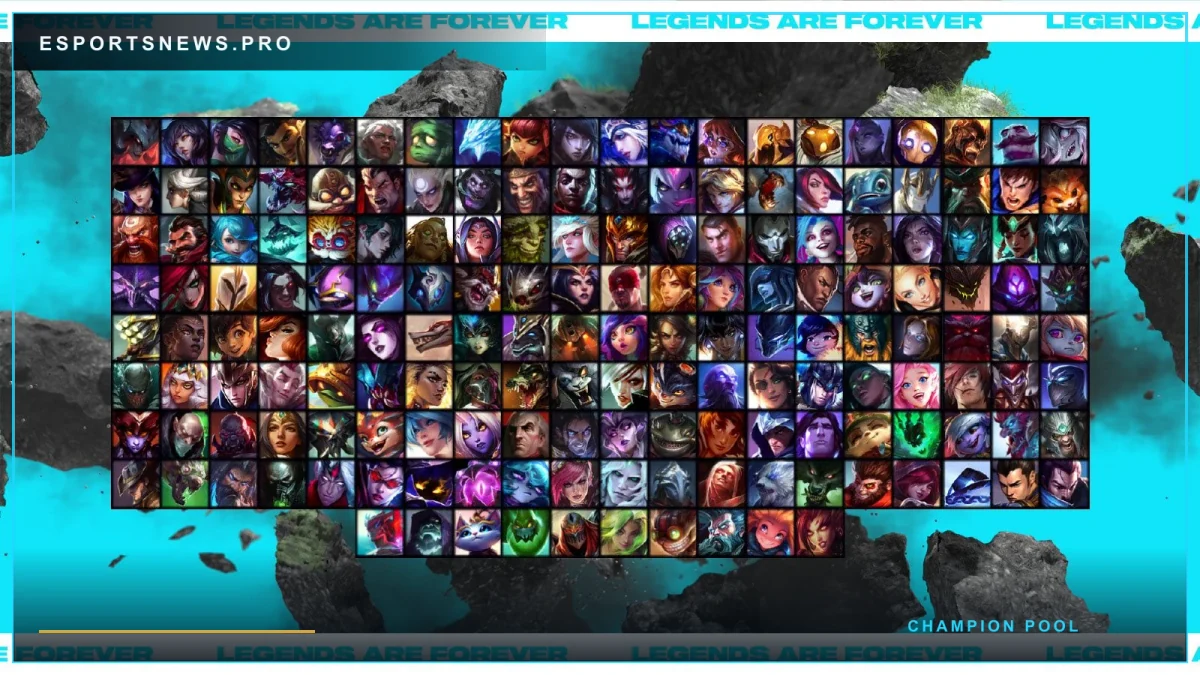 Authentic League of Legends champion portrait pool available for a standard draft