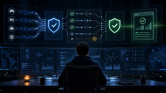 Anonymous editor reviewing an abstract esports data validation workflow